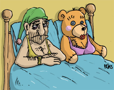 Dessin, BD : Au lit avec Teddy