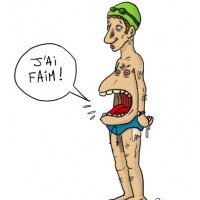 Dessin : Faim &agrave; la piscine
