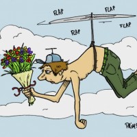 Dessin : Fleuriste volant