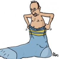 Dessin : L'homme-pied se couvre
