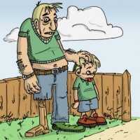 Dessin : Jambe en bois