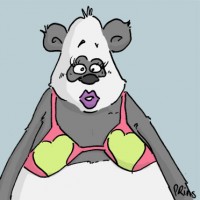 Dessin : Panda en maillot