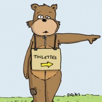 Dessin : Par ici les toilettes