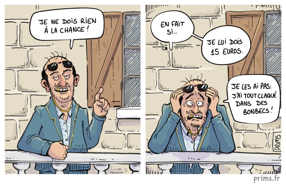 Un homme accoud&eacute; &agrave; une balustrade explique qu'il ne doit rien &agrave; la chance, sauf peut-&ecirc;tre...