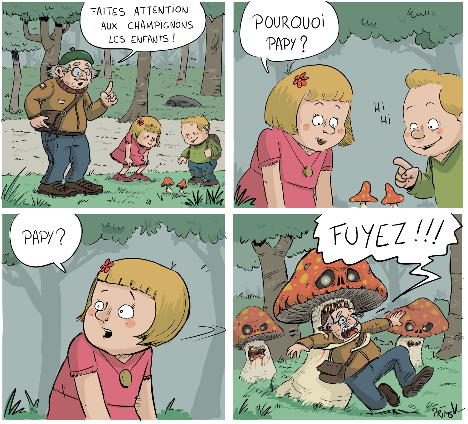 Dessin, BD : Dans la for&ecirc;t lointaine - par Prims