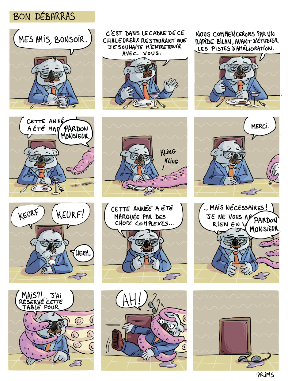 Dessin, BD : Bon d&eacute;barras - par Prims
