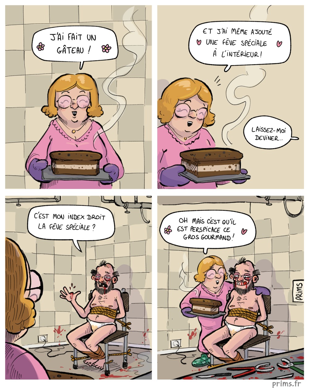 BD humour : Une grand-m&egrave;re a fait un g&acirc;teau