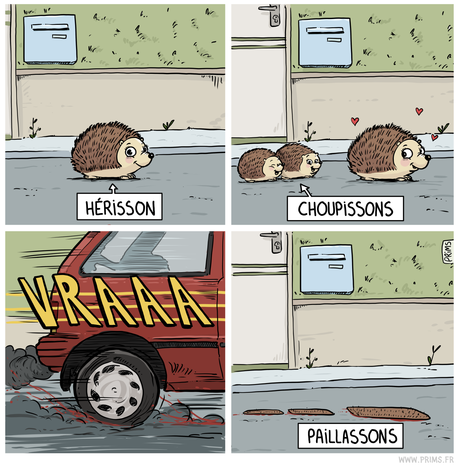 Dessin, BD : H&eacute;rissons - par Prims