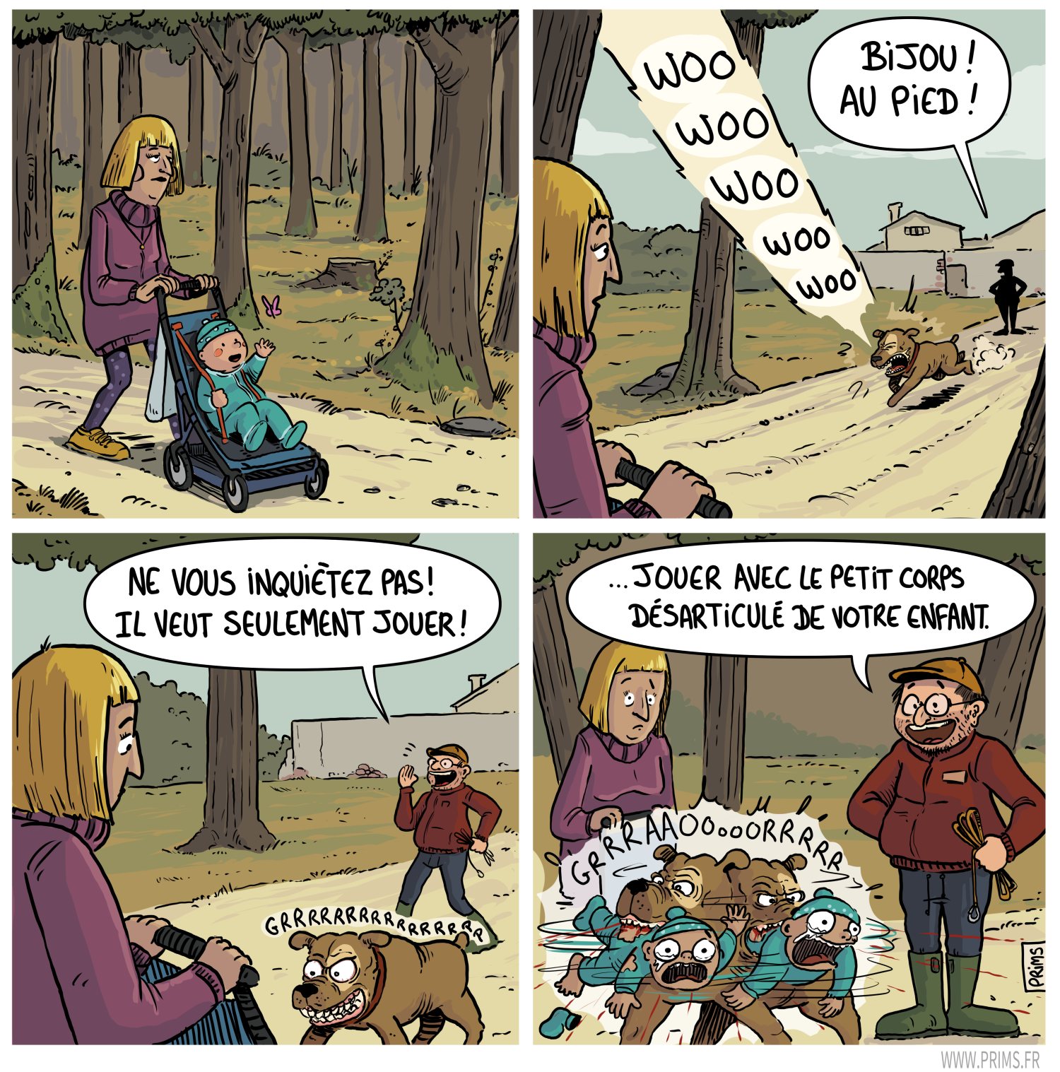 Dessin, BD : Il aime jouer - par Prims
