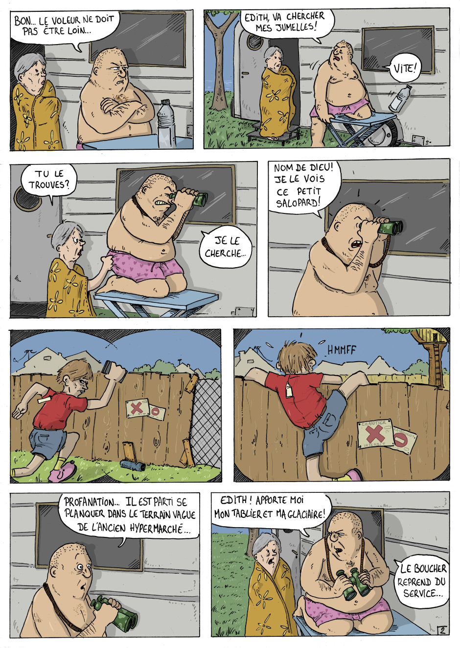 Dessin, BD : Vol &agrave; l'&eacute;talage - par Prims