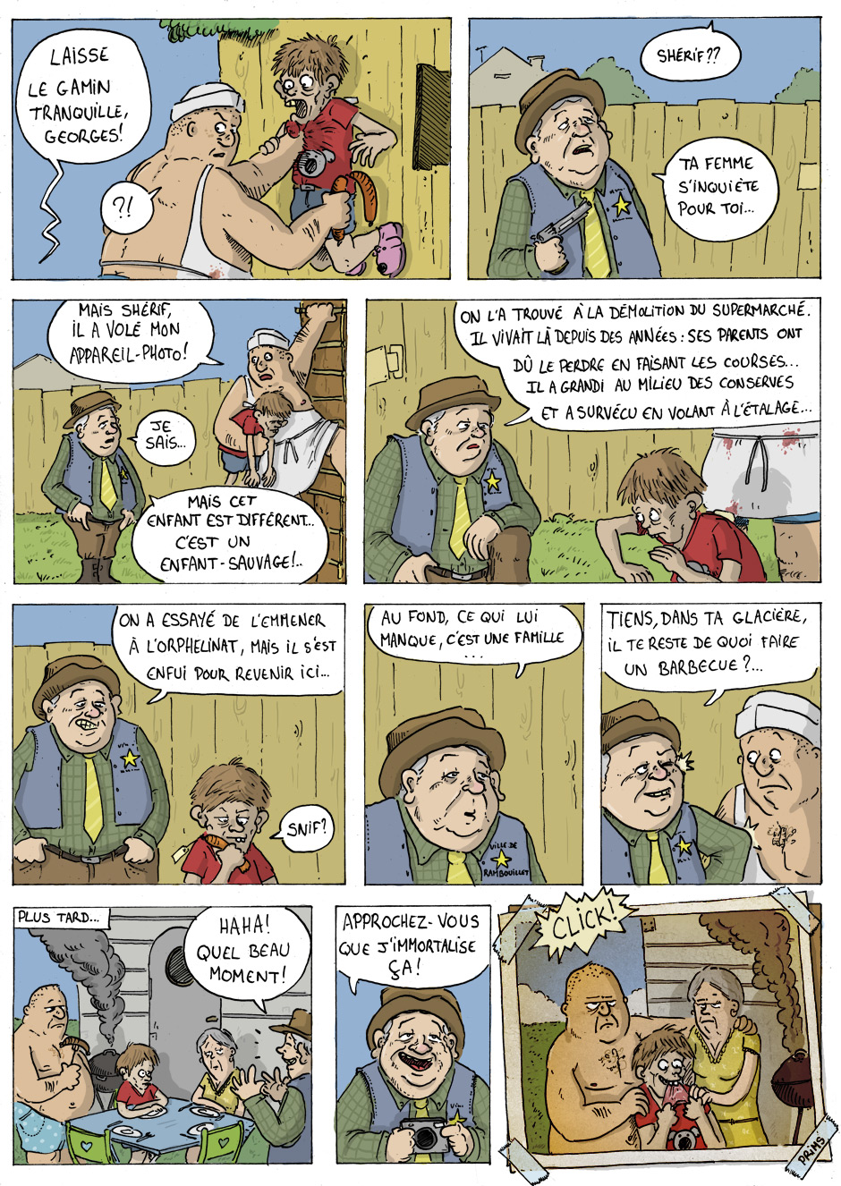 Dessin, BD : Vol &agrave; l'&eacute;talage - par Prims